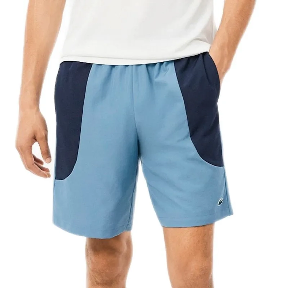 Мужские теннисные шорты Lacoste Water Repellent Colour Block Sport - aral/navy blue