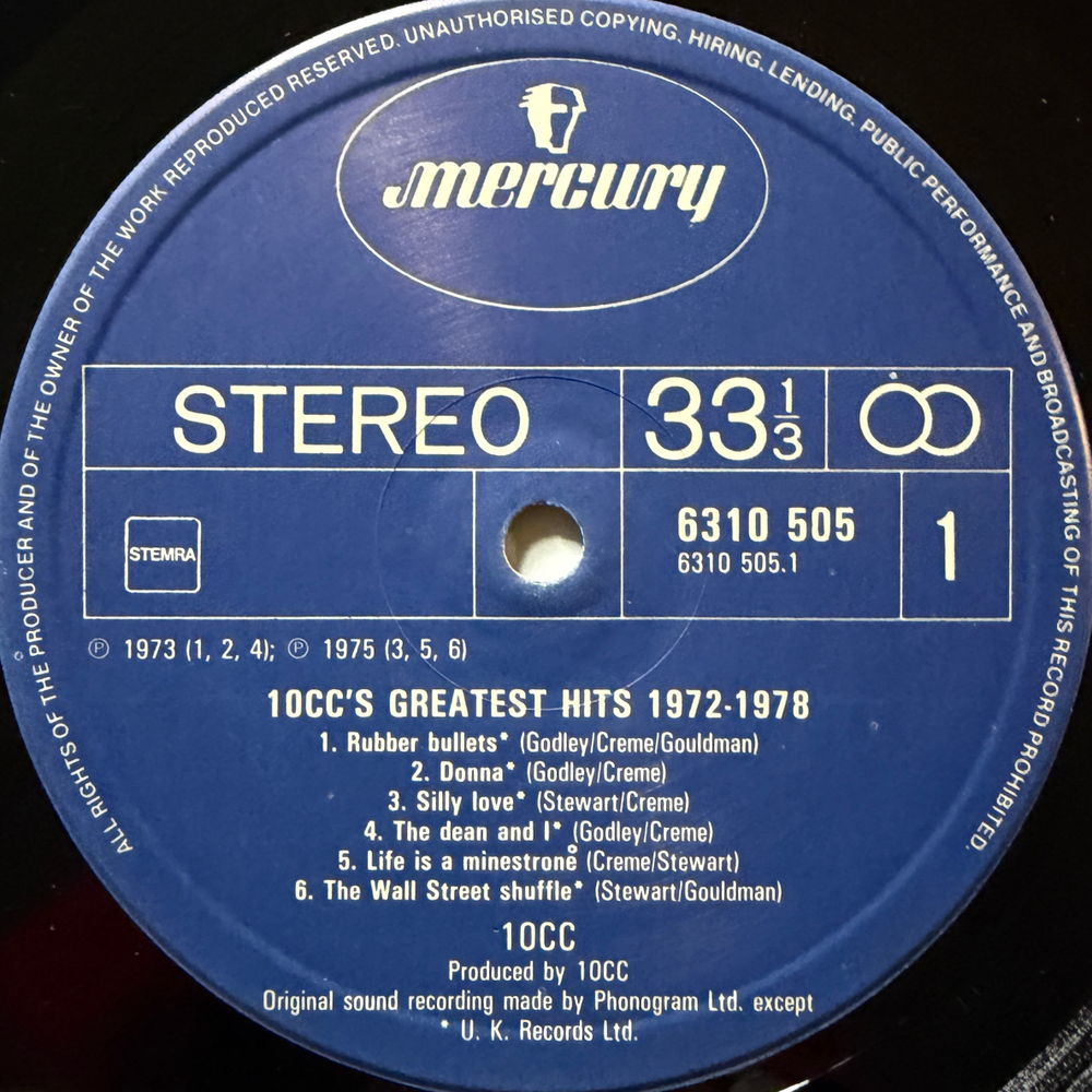 10cc ‎– Greatest Hits 1972-1978 (Голландия 1979гг.)