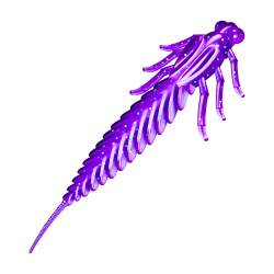 Приманка ZUB-LARVA 100мм(4")-4шт, (цвет 610) фиолетовый с блестками