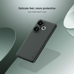 Усиленный двухкомпонентный чехол от Nillkin для Xiaomi Redmi Turbo 3 и Poco F6, серия Super Frosted Shield Pro