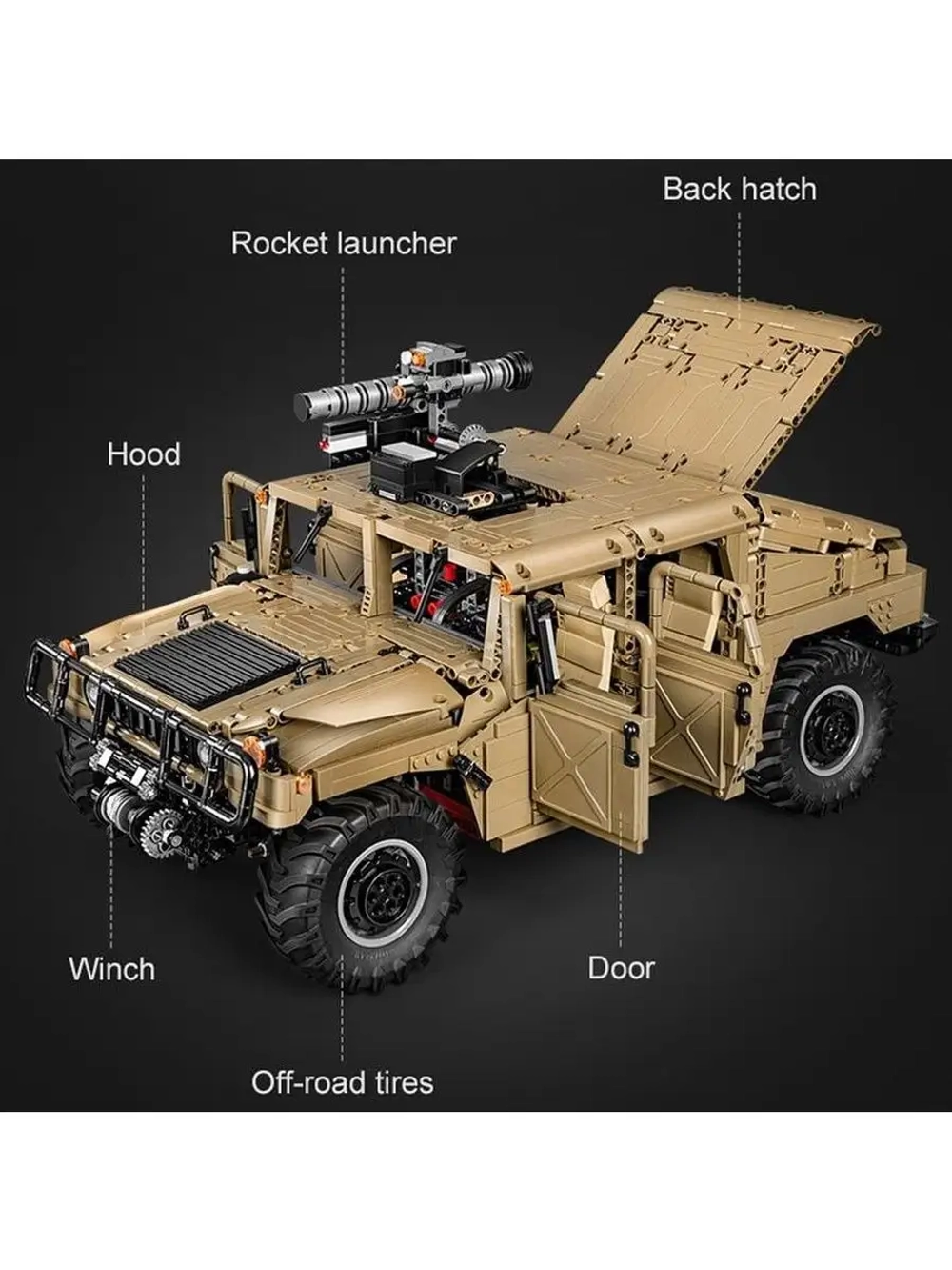 Конструктор CADA военный автомобиль HumVee 1:8 C61036W