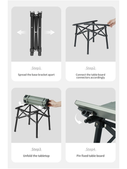 Стол туристический Naturehike Yamami Y01 складной,52х37,5х41 см, серый