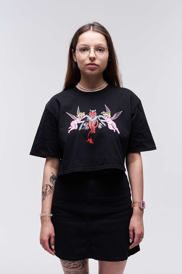 Футболка Crop Top Angels черный - фото 1
