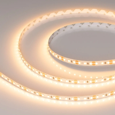 Лента RT-A120-8mm 12V Warm2400 (9.6 W/m, IP20, 2835, 5m) (Arlight, 9.6 Вт/м, IP20)