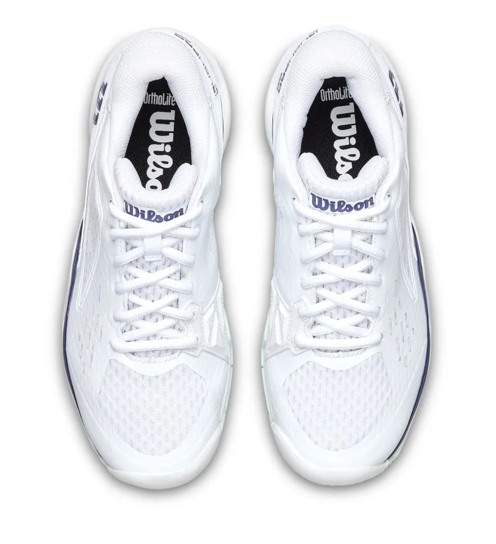 Детские теннисные кроссовки Wilson Rush Pro Ace Jr - white/bay/skipper blue