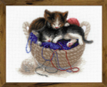 "Котята в корзине"-1724 вышивка