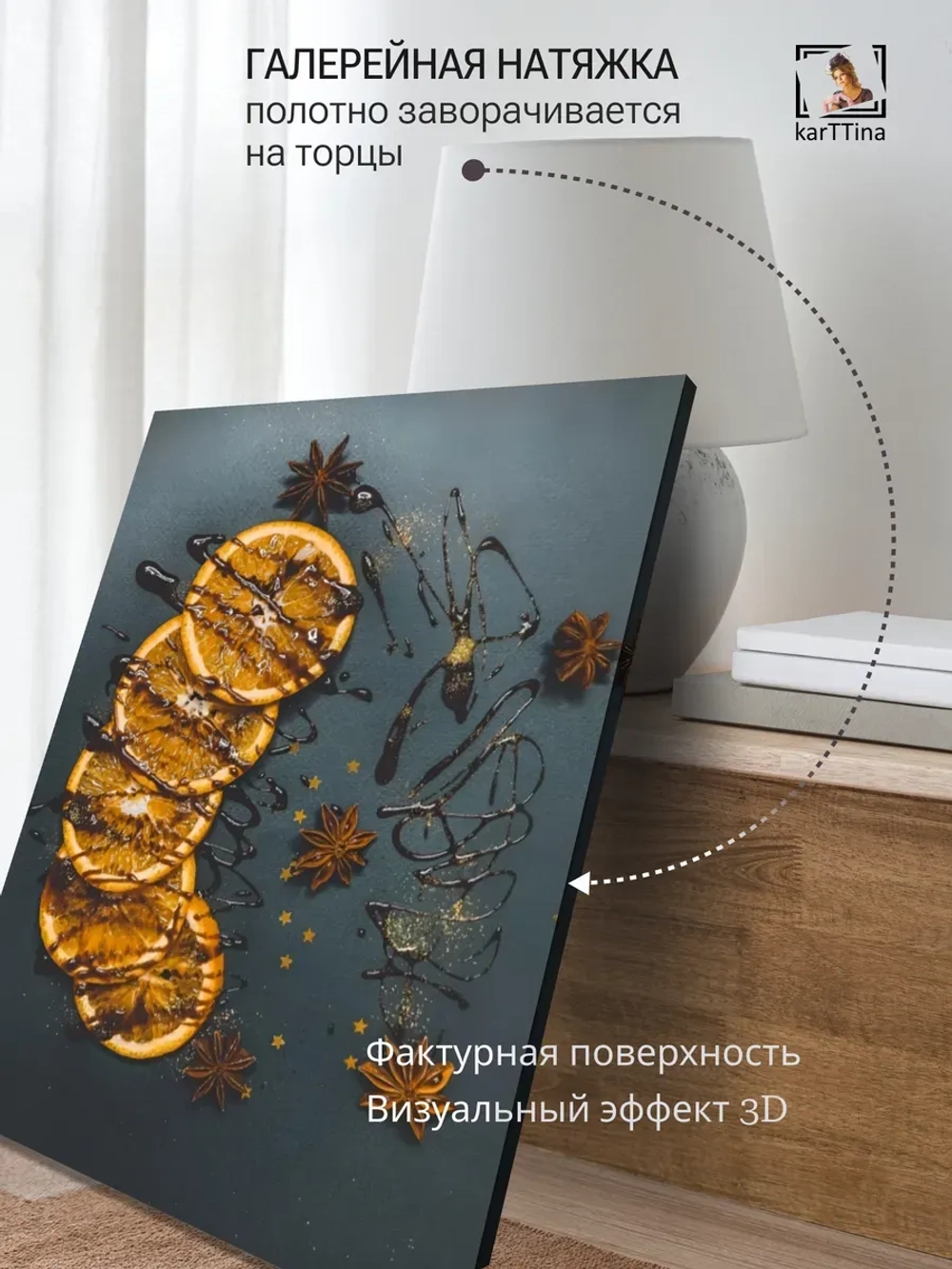 Картина Апельсин и корица интерьерная 30х40см 1шт.