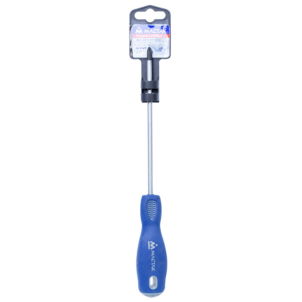 Отвертка крестовая Phillips PH1 x 100 мм МАСТАК 041-01100H