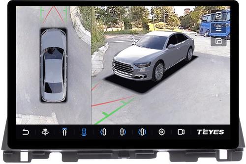 Магнитола для KIA Optima 4 2016-2020 (рамка 10) - Teyes CC3-2K-360 монитор 13" 2K QLED на Android 10, Быстрая, CarPlay, 4G SIM-слот, 4 камеры в комплекте
