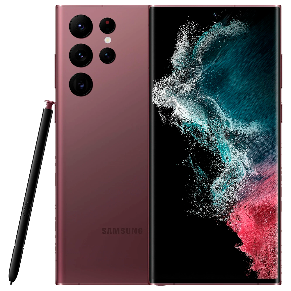 Смартфон Samsung Galaxy S22 Ultra 12/256GB, Burgundy (Бордовый)