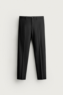 ZARA КОСТЮМНЫЕ БРЮКИ COMFORT, ЧЕРНЫЙ