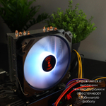 Кулер для CPU ТЕСЛА (TESLA) 1000RGB, 1х120мм, 4-pin, Al+Cu, серебристый-черный-белый/RGB, 800-1800rpm, 60CFM, 25дБ, 4-PIPE(прямой контакт), TDP 170Вт, INTEL 1700/1200/115x/775/1366, AMD AM5/AM4/AM3(+)/AM2(+)/FM2(+)/FM1/754/940/939 (TSL-1000-RGB)