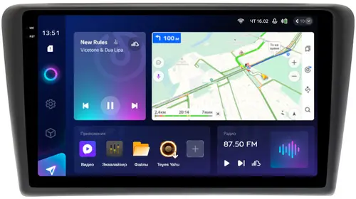 Магнитола для Skoda Rapid 1 2012-2020 (рамка тип 1) - Teyes CC3-2K на Android 10, Быстрая, 2K QLED, CarPlay, 4G SIM-слот
