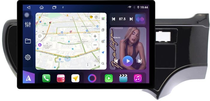 Магнитола для Toyota Aqua 2011-2021 - FarCar GX877 монитор 13" 2K QLED на Android 13, TS10, 6+128, CarPlay, 4G SIM-слот