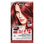 L'Oréal, Feria, красный, интенсивный мерцающий оттенок, R57 Cherry Crush, 1 применение