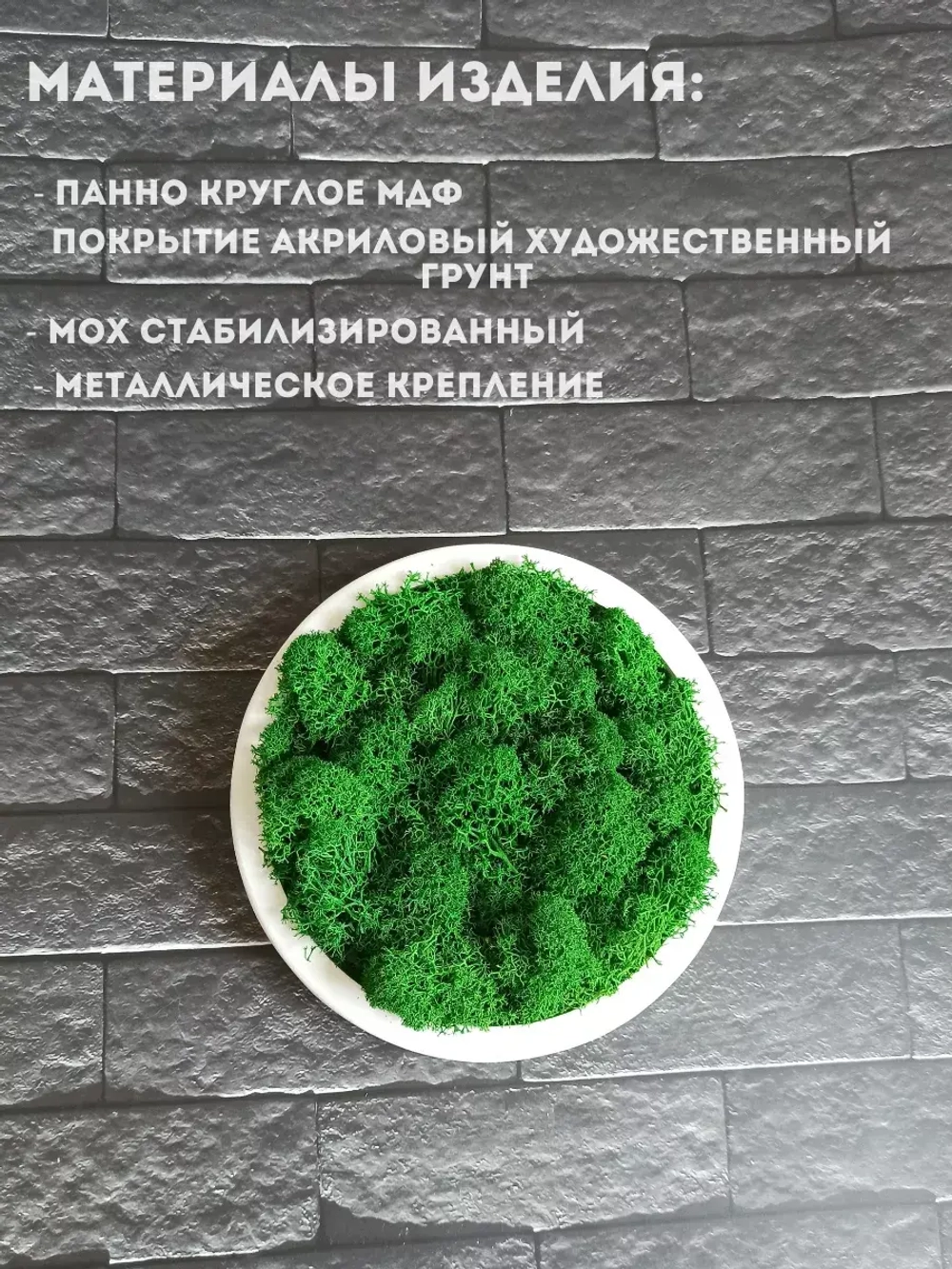 Круглое панно на стену из мха набор 3 шт.