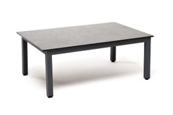 "Канны" журнальный столик из HPL 90х60, H40, каркас темно-серый (RAL 7024), цвет столешницы "серый гранит"