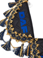 Вымпел тройной DAF (экокожа, черный с синими кисточками)
