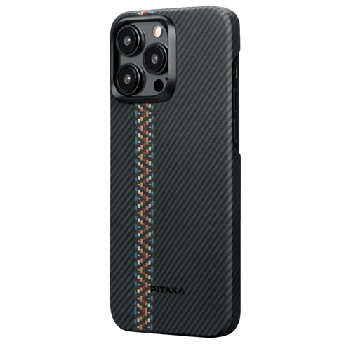 Чехол из арамидного волокна с поддержкой MagSafe PITAKA Fusion Weaving MagEZ Case 4 600D для iPhone 15 Pro Max, Rhapsody (Рапсодия)