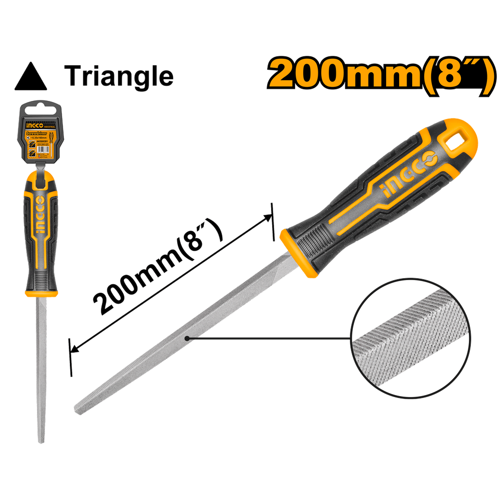Напильник слесарный треугольный INGCO HSTF088P INDUSTRIAL Напильник слесарный треугольный INGCO HSTF088P INDUSTRIAL