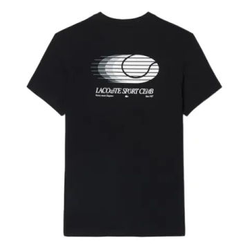 Мужская теннисная футболка Lacoste Ultra Dry Printed Sport - black/patisson