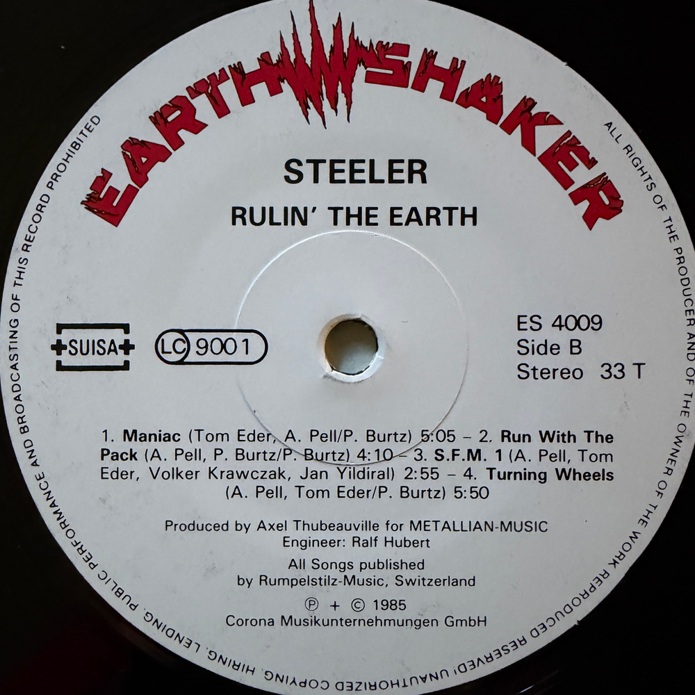 Steeler ‎– Rulin' The Earth (Германия 1985г.)