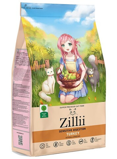 ZILLII Sensitive Digestion Индейка для кошек 400 г
