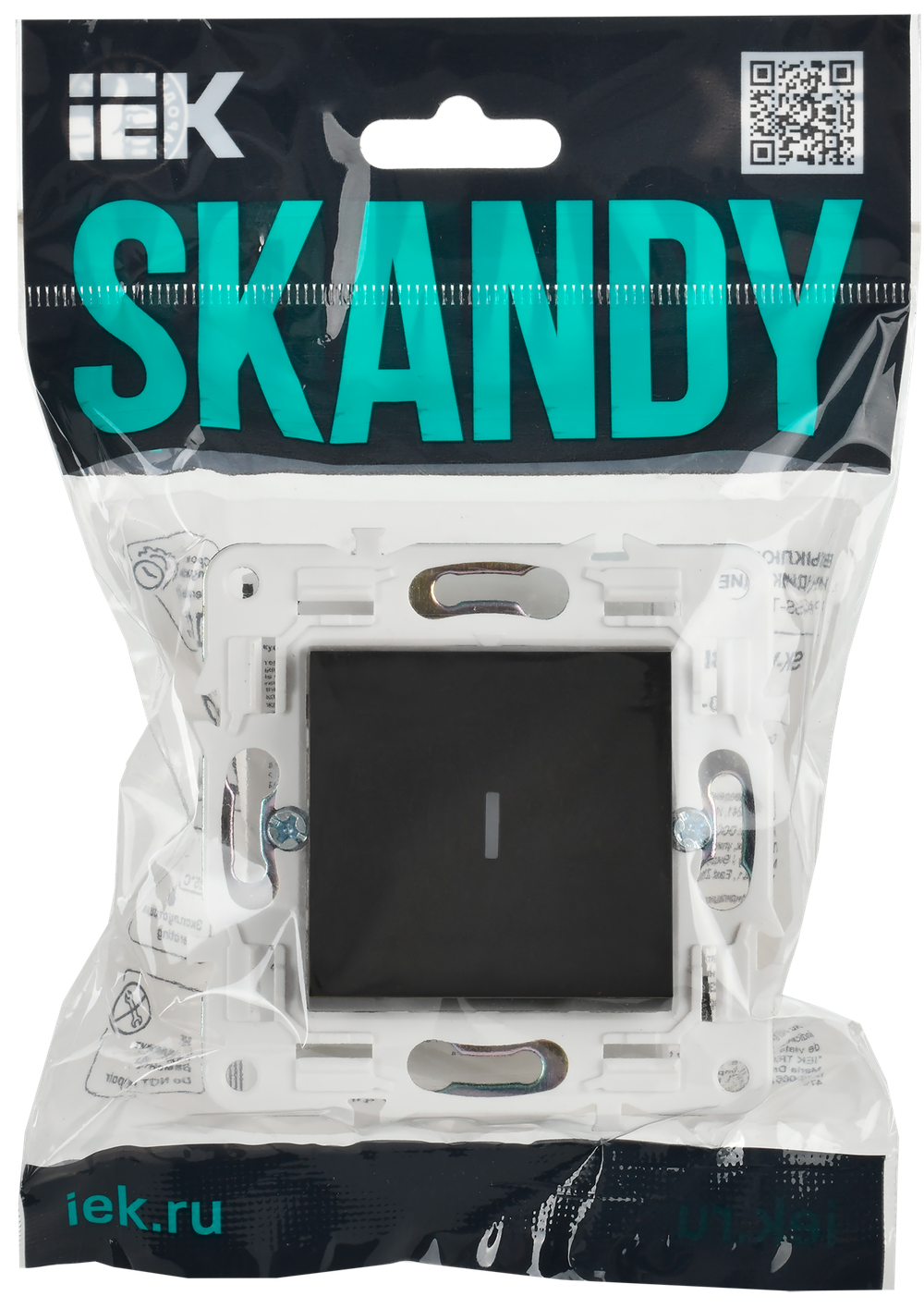 SKANDY Выключатель 1-клавишный проходной с индикацией 10А SK-V08G графит IEK