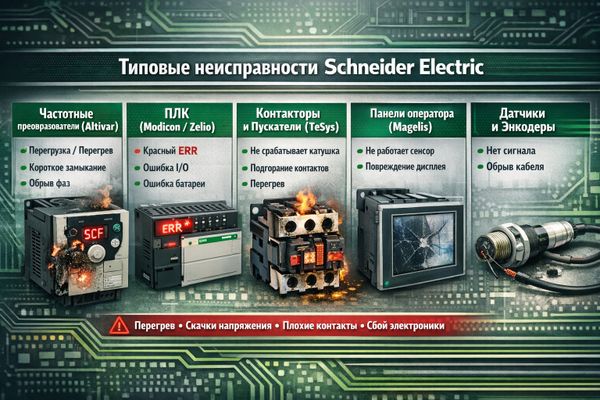 Типовые неисправности Schneider Electric / Telemecanique Типовые неисправности Schneider Electric / Telemecanique