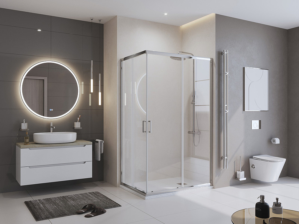 Душевой поддон из искусственного камня BelBagno Uno 100x80 TRAY-MR-UNO-AH-100/80-35-W-CR Белый