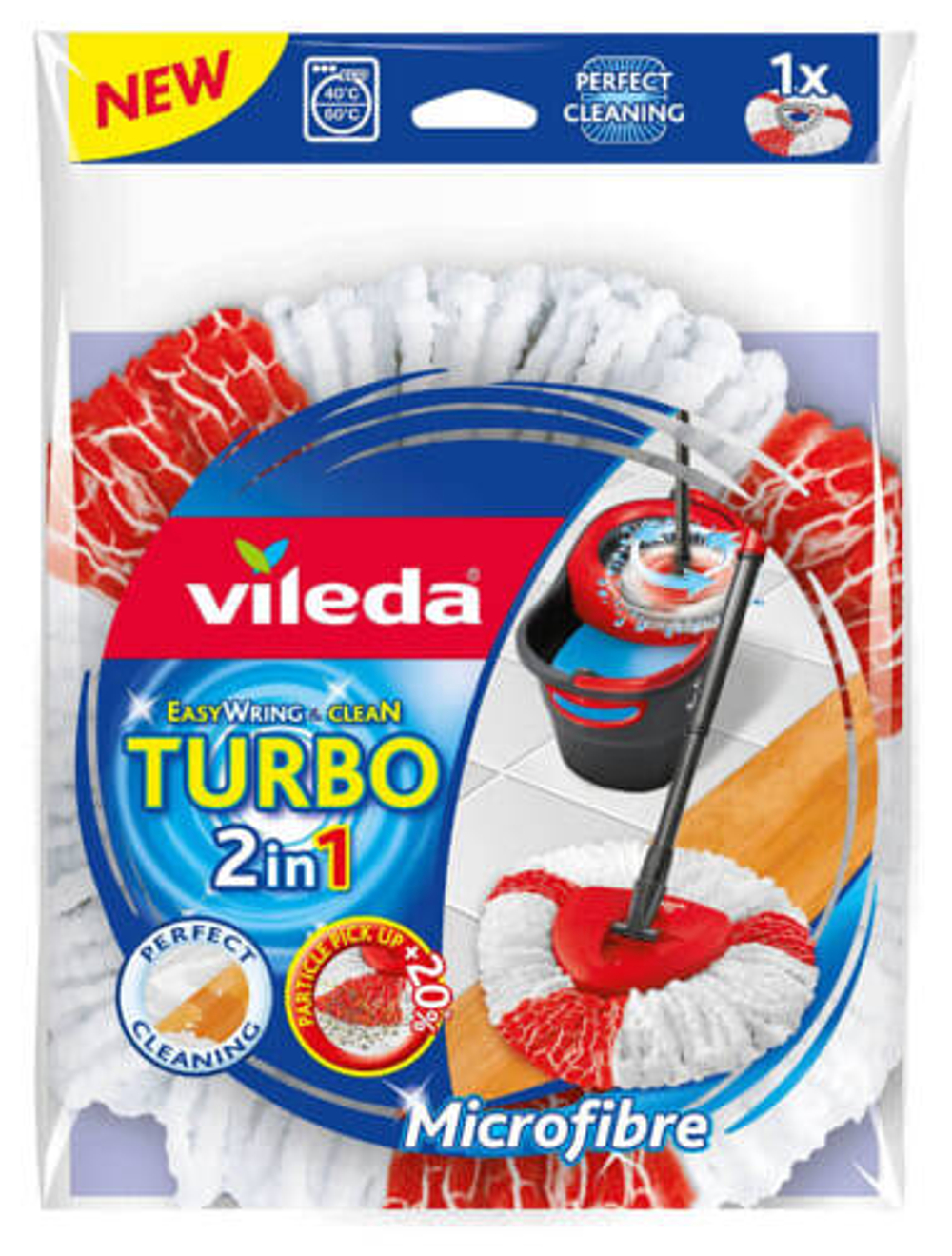 Запаска для швабры Vileda Easy Wring Turbo 2 в 1 микрофибра
