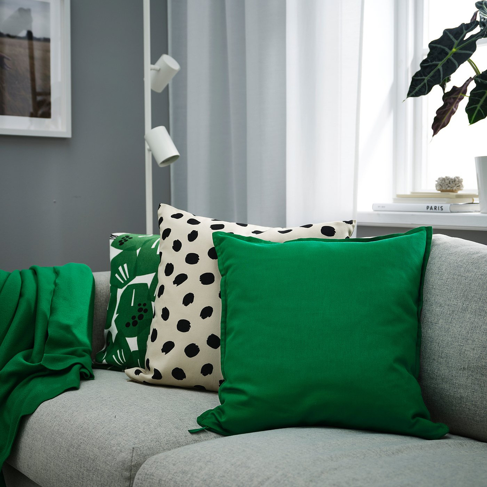 IKEA GURLI  (ИКЕА ГУРЛИ)  -  Наволочка - зелёный 50x50 см
