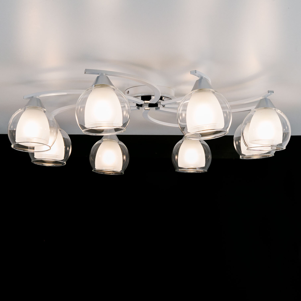 Citilux Кристи CL152180 Люстра потолочная Белая Хром