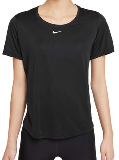 Женская теннисная футболка Nike Dri-FIT One SS Standard Fit Top - black/white