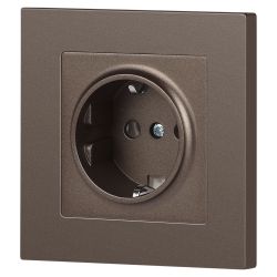 Розетка Intro Accent 6-202-08 2P+E Schuko 16А-250В IP20 СУ AL/CU бронза | Intro