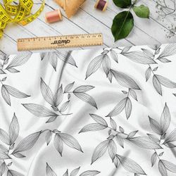 Ткань мембрана серые выразительные листья