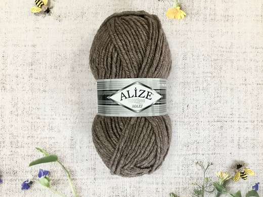 Пряжа ALIZE "Superlana maxi" 240 коричневый меланж