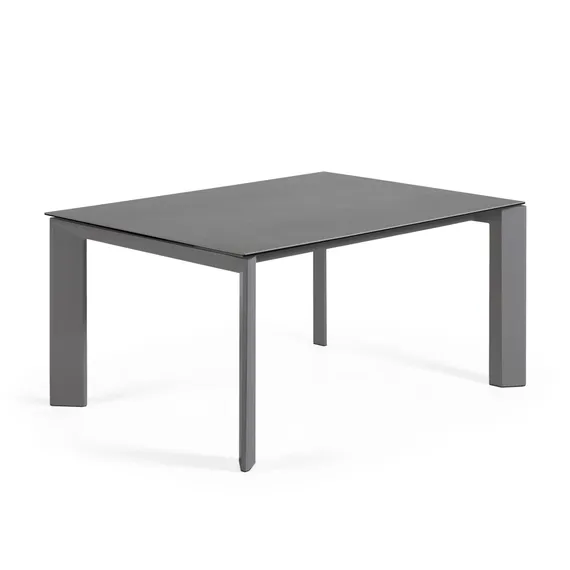Раздвижной стол Axis 160-220x90 см, черная керамика, черный каркас