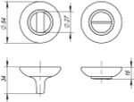 Ручка поворотная BK6.R.RM54 (BK6 RM) SN/CP-3 матовый никель/хром
