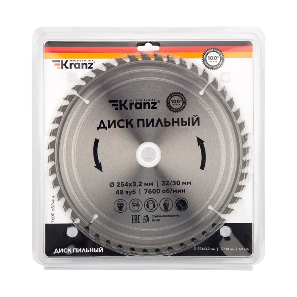 Диск пильный 254 мм х 48 зуб х 32/30 мм KRANZ