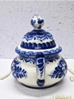 Сахарница с крышкой для соли и сахара Гжель
