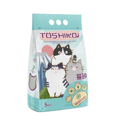 Наполнитель Toshiko комкующийся без запаха для кошек 5 кг
