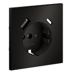 Накладка для розетки с заземлением и защитными шторками, с USB A+C, (антрацит) Voltum S70 Metal VLSM001012