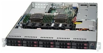 Сервер Supermicro SuperServer 1029P-WTRT без процессора/без ОЗУ/без накопителей/количество отсеков 2.5" hot swap: 10/2 x 750 Вт/LAN 10 Гбит/c