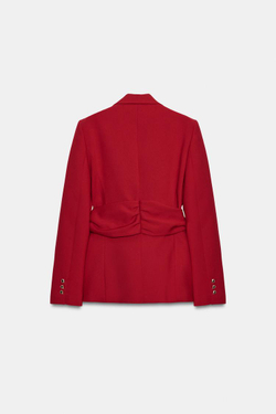 ZARA БЛЕЙЗЕР С ПОЯСОМ И ПРЯЖКОЙ, КРАСНЫЙ