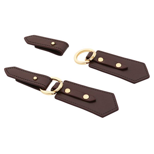 Застежка для кардигана 13х3.2 см, 6 шт, Brown/G коричневый с золотом, FA214