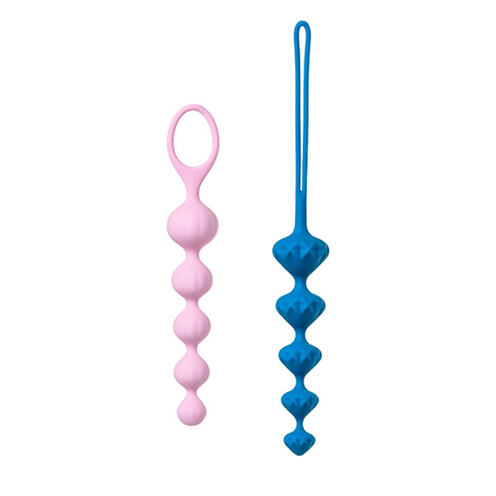 Набор из 2 цветных анальных цепочек 20,5см Satisfyer Love Beads
