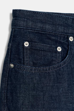 ZARA ДЖИНСЫ STRAIGHT FIT С ВЫСОКОЙ ПОСАДКОЙ ZW COLLECTION, СИНИЙ