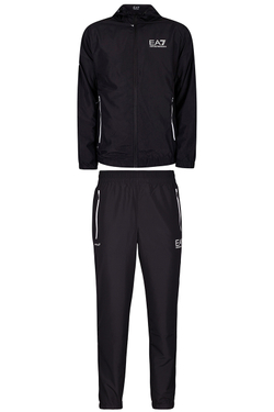 Мужской теннисный костюм EA7 Man Woven Tracksuit - черный
