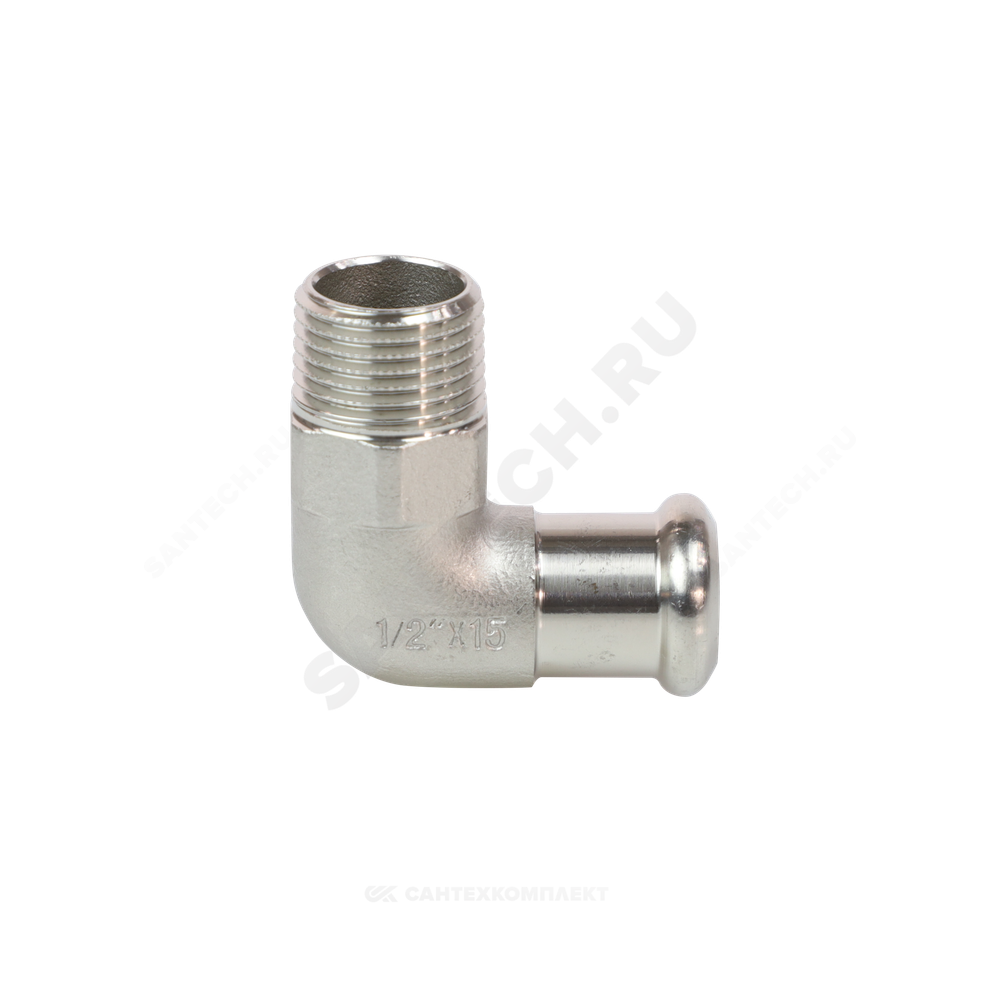 Угольник сталь нерж AISI 316L 90гр Дн 18х1/2" Ру16 пресс/НР Inoxpres RM 197102018